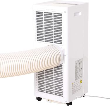 Переносний кондиціонер HOMCOM 7000BTU, 3-в-1: охолодження, осушення, вентиляція, з пультом ДУ, таймером, для 10-15 м², білий