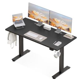 Електричний підйомний стіл OffiGo 180x80 см, регульований комп'ютерний стіл з функцією пам'яті, сучасний ігровий стіл для дому, чорний