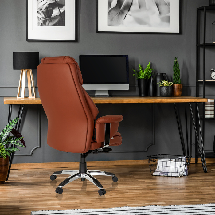 Офісне крісло / крісло керівника PRADO штучна шкіра коричневий hjh OFFICE