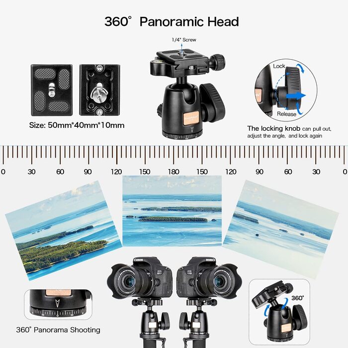 Алюмінієвий монопод Koolehaoda зі стійкою та кульовою головкою K-09 для DSLR камер, висота 175 см