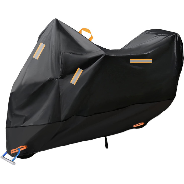 Baogaier Мотоциклетний чохол 300D, водонепроникний, XXXL, посилений, для вулиці, з подвійними швами та замковим отвором, 265x105x125 см, чорний
