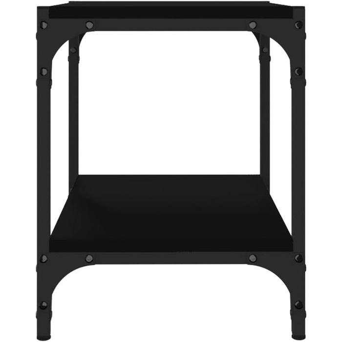 vidaXL ТВ-тумба низька, чорна, 40x33x41 см, ДСП і сталь, меблі під телевізор
