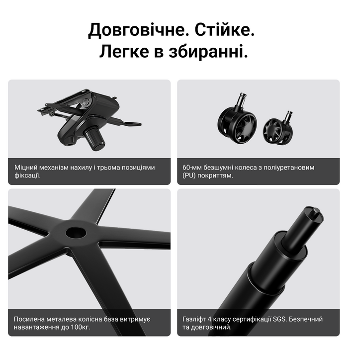 Крісло геймерське ігрове Anda Seat Phantom 4 Pro L до 100 кг Black Fabric  (AD18YSDC-72-B-F-B02)