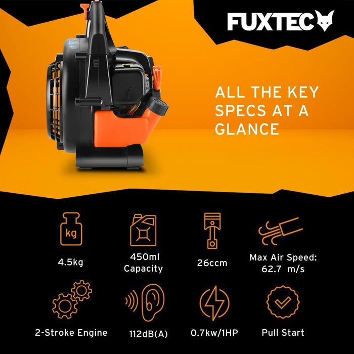 Листодув бензиновий FUXTEC FX-LB126ECO 1 к.с. (0.7 кВт), 60 м/с, 4.5 кг