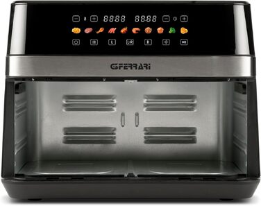 Мультифункціональна аерофритюрниця та BBQ-гриль G3 Ferrari Friggisano BBQ G10181, 2000 Вт, 10 л XXL, 8 програм, без диму, BPA- та PFOA-safe, чорний/сірий