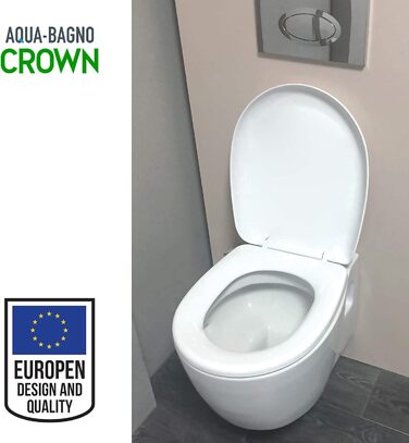 Універсальний туалетний сидіння Aqua Bagno з мікроліфтом, знімний WC-сидіння O-подібної форми, білий, накладна кришка