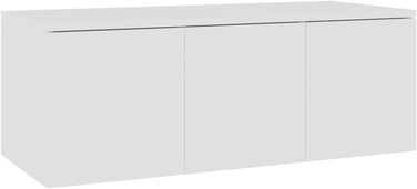 vidaXL ТВ-тумба з 3 шухлядами, біла, 80x34x30 см, ДСП, низький комод для телевізора, меблі для вітальні