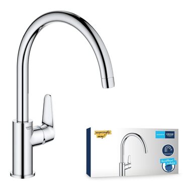 Змішувач кухонний GROHE StartCurve 31554001: поворотний на 360°, економія води, легкий монтаж, хромований