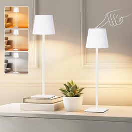 OUTON LED настільна лампа бездротова, сенсорне керування, димірується, 3 кольорові температури, акумулятор 4800mAh, металева, для нічного столика, вулиці, письмового столу, чорна, комплект 2 шт.