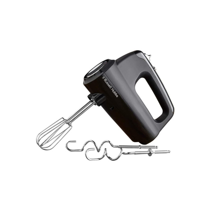 Ручний міксер Russell Hobbs 24672-56, матовий чорний: 5 швидкостей, турбофункція, набір вінчиків та гаків для тіста