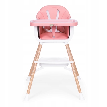 Дитячий стільчик для годування 2в1, рожевий, Ecotoys