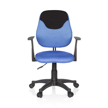 Дитяче офісне крісло KIDDY STYLE, обертове, тканина, синій/чорний, hjh OFFICE