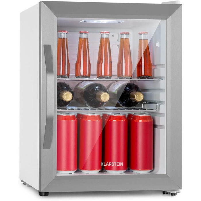 Міні-холодильник Klarstein Beersafe Crystal White 33 л з прозорими дверцятами для напоїв та пива