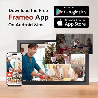Frameo WiFi Цифровий фоторамка, 32GB, сенсорний екран, Smart Cloud, автоповорот, подарунок (15.6 дюйми)