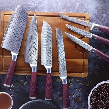 Набір кухонних ножів Chefhoablorn 15-TLG: професійний набір з нержавіючої сталі, 20 предметів. Ідеальний подарунок на новосілля або весілля.