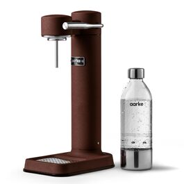 Сифон для газування води Aarke Carbonator 3, корпус із нержавіючої сталі, з BPA-free PET-пляшкою, сумісний з циліндрами CO2 60 л / 425 г, колір Burgundy