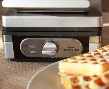 Електрична вафельниця LITTLE BALANCE 8816 Power Waffeln 1600 Вт, антипригарне покриття без PFAS, для товстих та хрустких вафель, чорна (28.5 x 21 x 14.5 см)