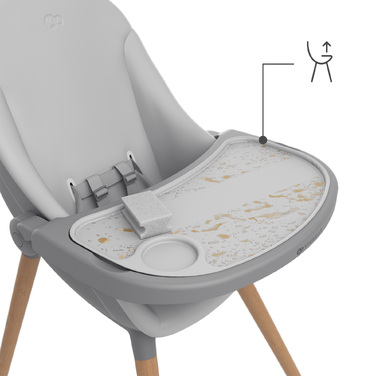 Стілець для годування Kinderkraft FINI UP 3в1: регульована висота, знімний таця та ремені безпеки
