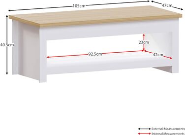 Журнальний стіл Vida Designs Arlington, білий, ДСП, 105x47x40,5 см