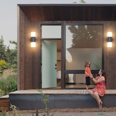Настінний світильник Klighten E27 (2 лампи), вуличний підсвітка Up and Down, алюміній, антрацит, IP54 для тераси та входу, без ламп