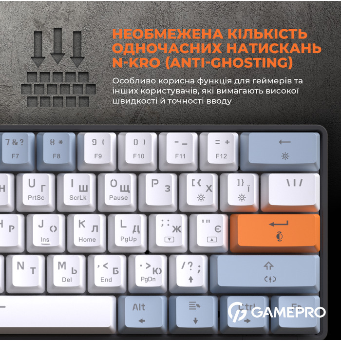 Дротова механічна клавіатура GamePro MK130R (Red) з Hot-Swap RGB Black