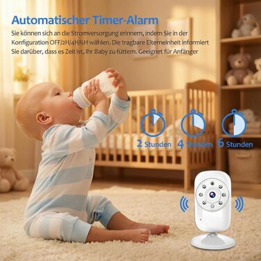Відеоняня Baby Phone з 3.2-дюймовим LCD-дисплеєм, HD цифрова камера з нічним баченням, двосторонній аудіозв'язок, 2.4 GHz