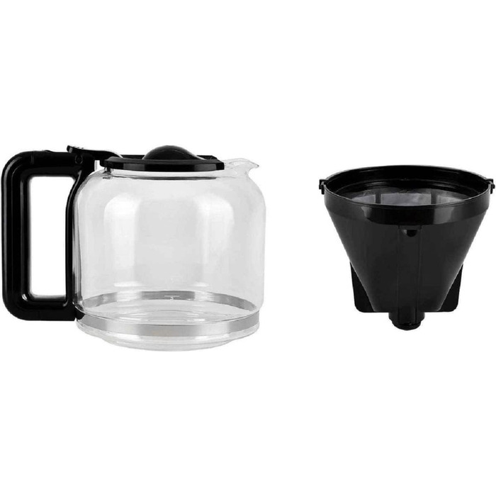 Кавоварка Kalorik TKG CM 1045 WBD N ретро-фільтр, 1,5 л, 900 Вт, скляна колба, на 12-15 чашок, біла з чорними крапками
