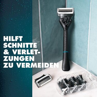Gillette Intimate набір для гоління чоловіків: бритва, 8 лез, 2-в-1 крем для гоління і душу 177 мл, тримач, дорожній футляр, подарунковий комплект