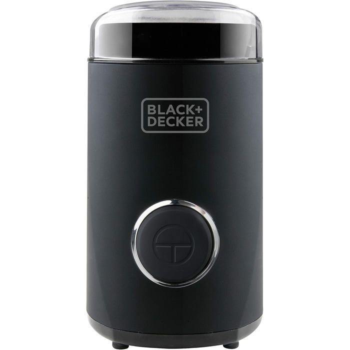 Кавомолка Black+Decker BXCG150E, 150 Вт, пластик, чорна, для 12 чашок, для кавових зерен