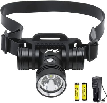 Дайвінг лобовий ліхтар LUXJUMPER 5000 Лм, USB, підводний, IPX8, 60 м, 3 режими, акумулятори 18650, зарядка