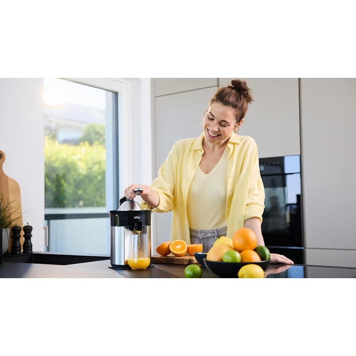Соковижималка для цитрусових Braun CitrusQuick 5 CJ5050 BK: автоматичний старт/стоп, антикрапля, легке очищення, чорна