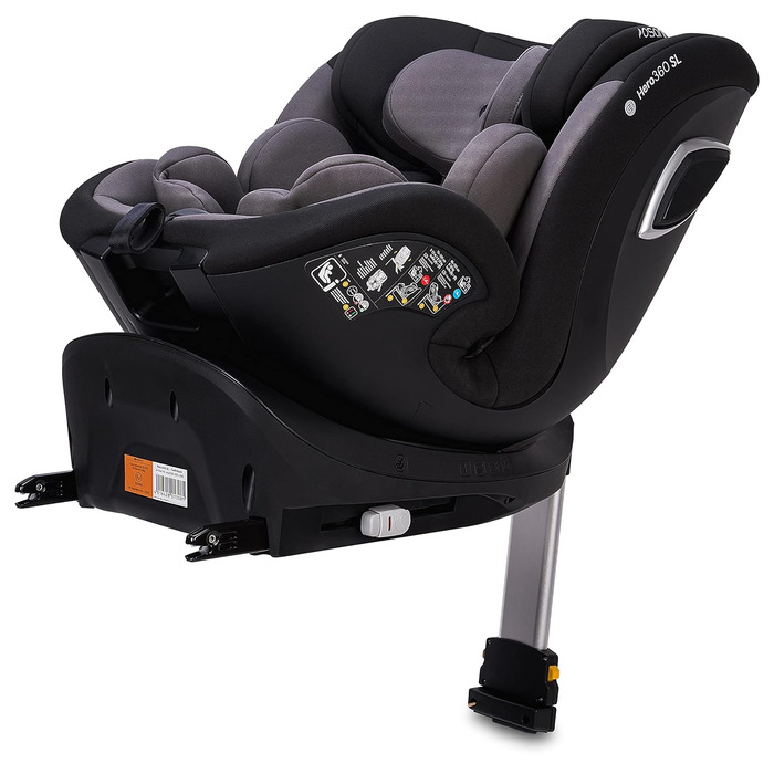 Дитяче автокрісло Osann Hero360 SL i-Size з поворотом, із опорою, Reboarder, 40-105 см, Twill Navy