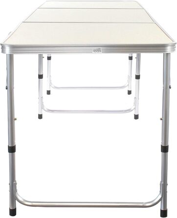 Складаний кемпінговий стіл Toboli 180x60x70 см, регульована висота 54/61/70 см, алюмінієва рама, стільниця МДФ, портативний багатофункціональний стіл для кемпінгу, саду, буфету