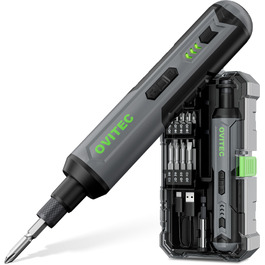 Електричний шуруповерт-викрутка акумуляторний 3.7V 2000mAh з функцією швидкого вивільнення, набір біт (16 шт) та USB-C кабелем