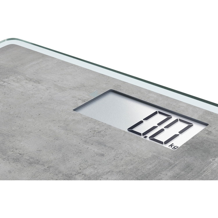 Електронна вага Soehnle Style Sense Compact 300 Concrete, LCD-дисплей, ультратонкий дизайн, максимальна вага 180 кг, бетон