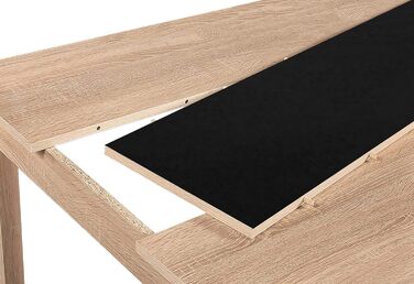 Обідній стіл byLIVING NORI 120×80 см, кухня, світло-коричневий, дуб сонома, реверсивна стільниця (чорна або біла)