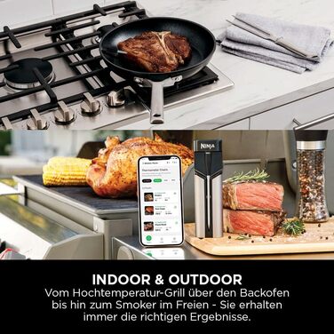 Бездротовий термометр Ninja ProChef для приготування їжі, гриля та Air Fry, Bluetooth, 50м, водонепроникний, WP100EU