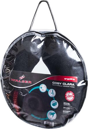 Подушка для шиї Walser Cozy Frieda, U-подібна, автомобільна, чорна, ортопедична, дорожня, підтримка шиї
