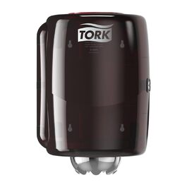 Диспенсер для рулонних паперових рушників Tork M2, червоно-чорний, внутрішня подача, гігієнічна подача листів