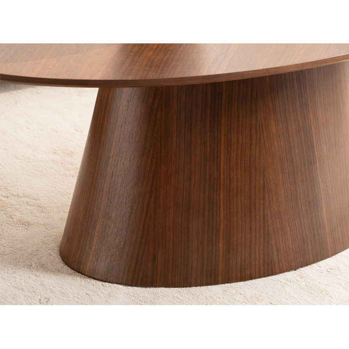 Журнальний стіл Mebel-Partner овальний, 110 x 60 x 40,5 см, колір: горіх