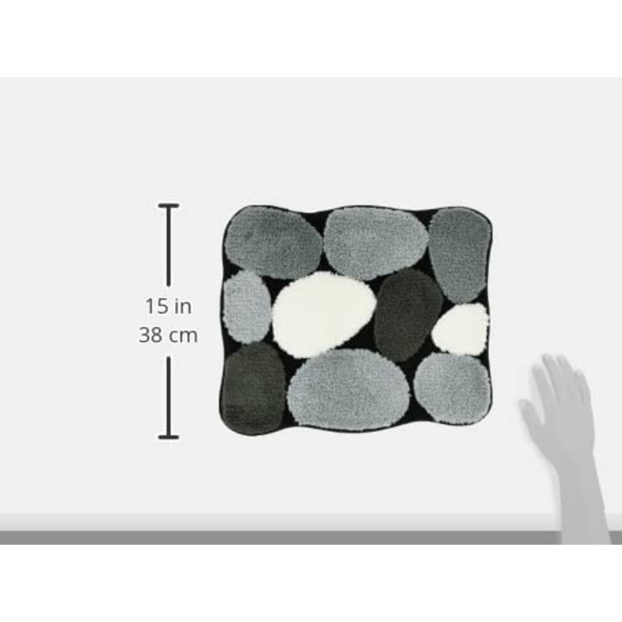 Килимок для ванної Kleine Wolke Stone, 55x65 см, чорний