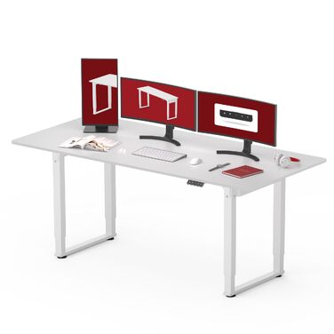 Ергономічний геймерський стіл SANODESK з електроприводом 180x80 см, білий - регульована висота, стоячи/сидячи