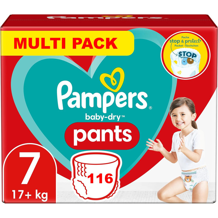 Підгузки-трусики Pampers Baby Dry, розмір 7 (+17 кг), 116 шт.