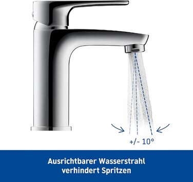 Змішувач для ванної кімнати Duravit B.1 з висувною вилкою, хром (з комплектом для зливу)
