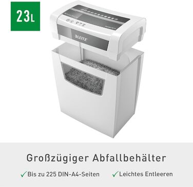 Шредер Leitz IQ Aktenvernichter Home Office: безпечне знищення документів, P4, 23L, для дому та офісу