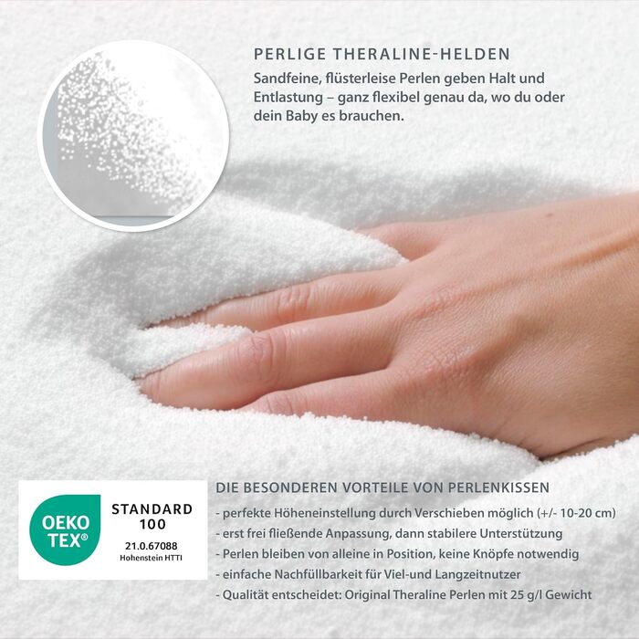 Подушка для вагітних та годування Theraline Original 190 см - біла з зірками, з чохлом для годування, подушка для сну на боці