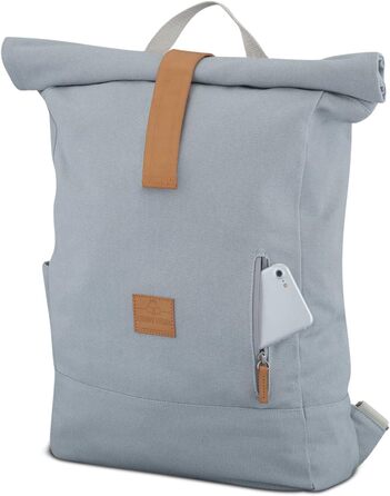 Міський рюкзак Johnny Urban Rolltop Adam Large для жінок і чоловіків, водостійкий, сірий, 16'' відділення для ноутбука, міцна бавовна