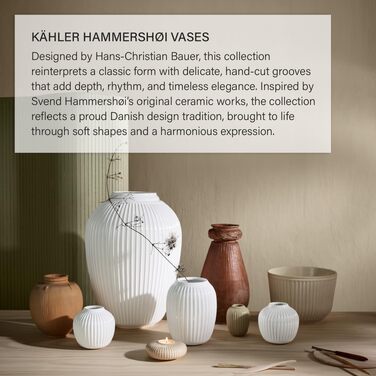 Ваза Kähler Hammershøi Miniatur 3 шт. Датський дизайн, ручна робота, біла