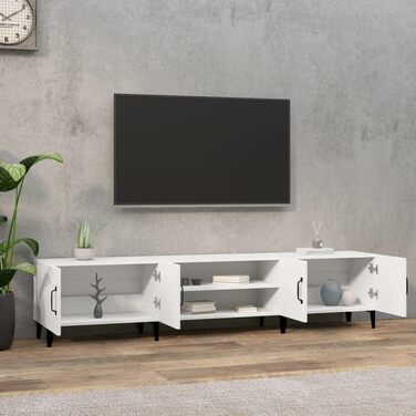 TV-тумба vidaXL біла 180x31,5x40 см з ДСП, сучасна меблі для вітальні