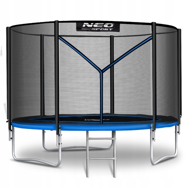 Садовий батут Neo-Sport 10ft/312см із зовнішньою захисною сіткою та драбиною